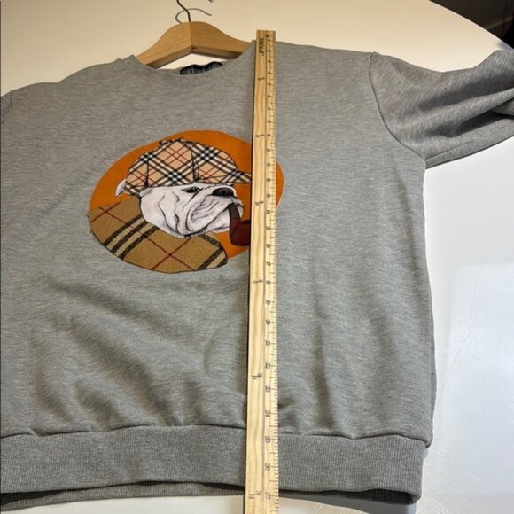 Simons - Gray Graphic Crewneck Sweatshirt Large - Picture 7 of 8